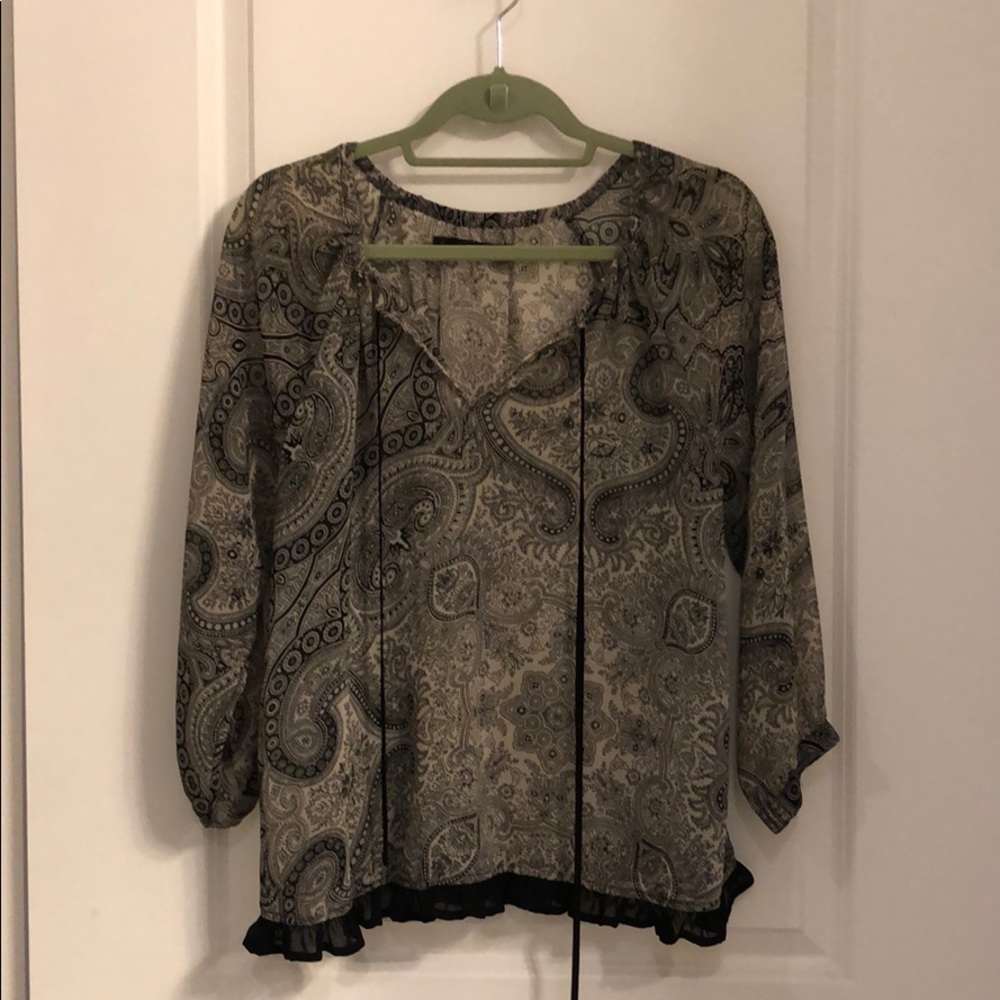 3/4 length sheer blouse